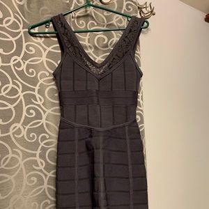 French Connection slate gray bandage dress
